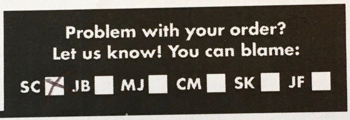 Customer Service Check Box